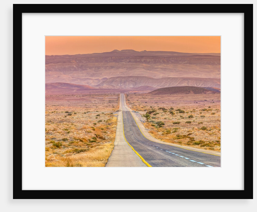 Highway through desert by Assaf Frank